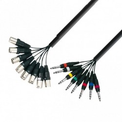 Kabel 8x XLR M-Jack 6,3 3 3m