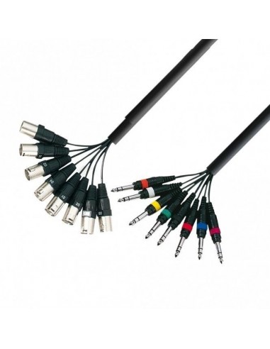 Kabel 8x XLR M-Jack 6,3 3 3m