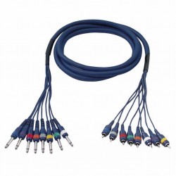 Kabel 8x Jack 6,3 2-cinch 5mP